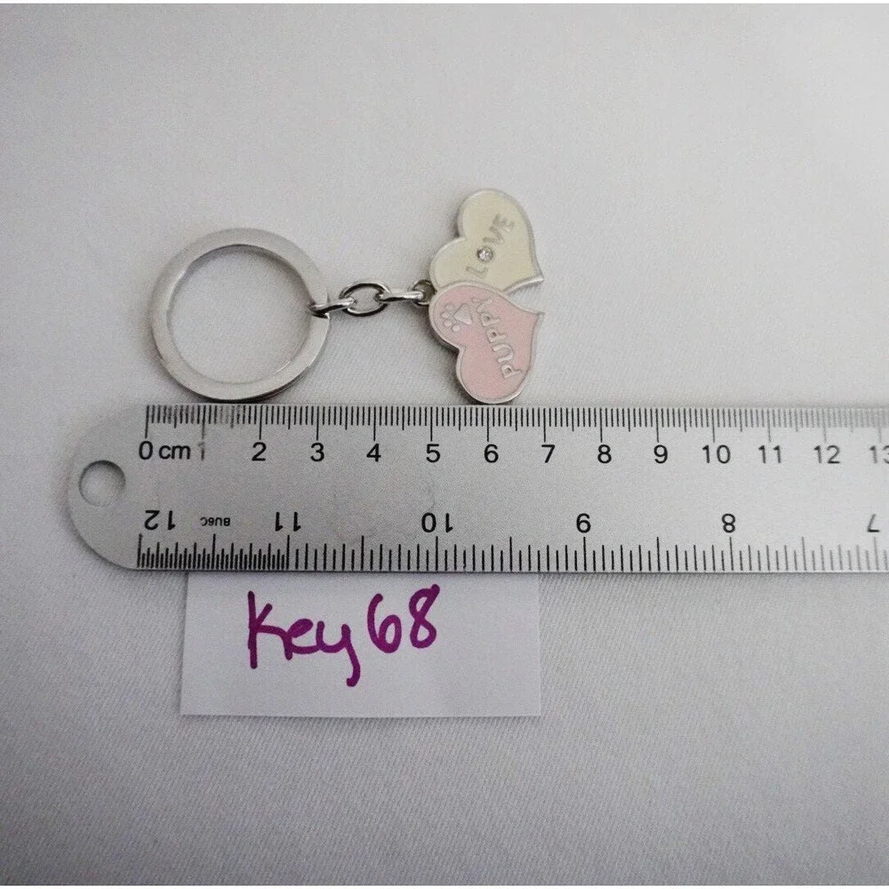 Puppy Love Hearts Keychain Bag Charm - Picture 3 of 4